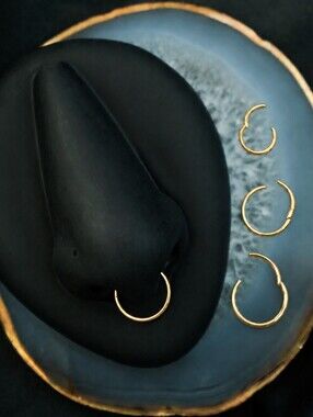 Gold Titanium 20gauge 8mm Body Nose Jewelry Hoop